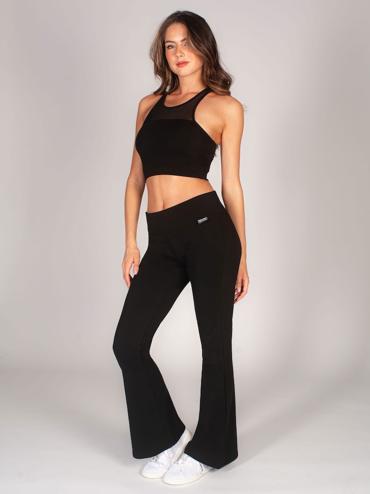 Zwart - Flare Jersey Womens Trousers - Image 5 of 7