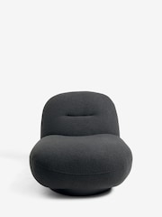 Soft Cosy Boucle Black Otis Swivel Accent Chair - Image 2 of 8