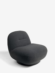 Soft Cosy Boucle Black Otis Swivel Accent Chair - Image 3 of 8