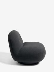 Soft Cosy Boucle Black Otis Swivel Accent Chair - Image 4 of 8