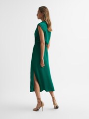 Reiss Green Tia Sleeveless Cowl-Neck Shirt Dress - Image 5 of 7