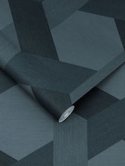 Graham & Brown Blue Fractal 10M Wallpaper - Image 3 of 3