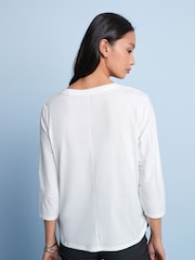 Ultimate White 3/4 Length Sleeve 100% Cotton T-Shirt - Image 3 of 5