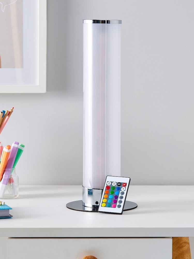 glow Chrome Galaxy Cylinder Table Lamp - Image 2 of 7