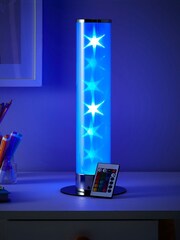glow Chrome Galaxy Cylinder Table Lamp - Image 3 of 7