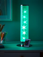glow Chrome Galaxy Cylinder Table Lamp - Image 5 of 7