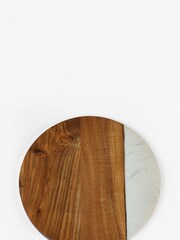 White Marble & Wood Round Serve Board - Image 4 of 5