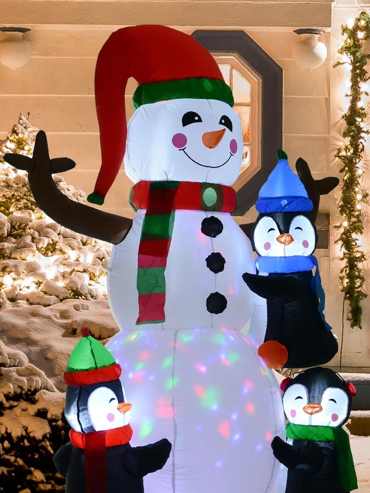 Homcom Multi Outdoor Inflatable Xmas Penguins Decoration - Image 1 of 5