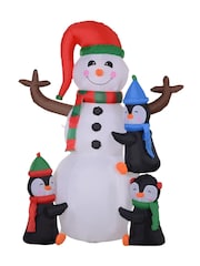 Homcom Multi Outdoor Inflatable Xmas Penguins Decoration - Image 2 of 5