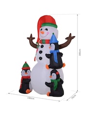 Homcom Multi Outdoor Inflatable Xmas Penguins Decoration - Image 5 of 5