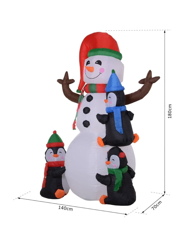 Homcom Multi Outdoor Inflatable Xmas Penguins Decoration - Image 5 of 5
