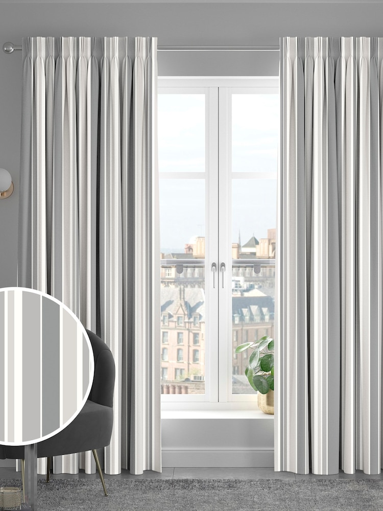 Silver Huddson Made To Measure 100% Cotton Curtains - Image 1 of 9