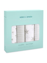 Aden & Anais Grey Essentials Muslin 100% Cotton Blankets 4 Pack - Image 2 of 5