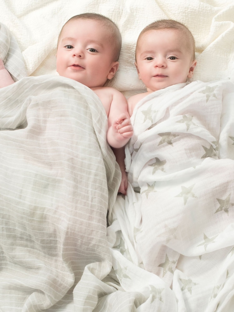 Aden & Anais Grey Essentials Muslin 100% Cotton Blankets 4 Pack - Image 3 of 5