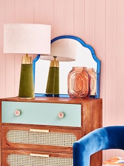 Oliver Bonas Blue Aurora Glass Curve Wall Mirror - Image 1 of 4