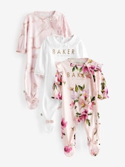 Baker by Ted Baker 100% Cotton Sleepsuits 3 Pack - Image 1 of 7
