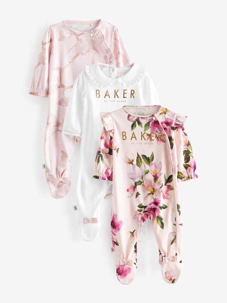 Baker by Ted Baker 100% Cotton Sleepsuits 3 Pack - Image 1 of 7