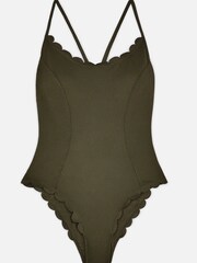 Accessorize Green Textured Scallop Swimsuit - Image 4 of 4
