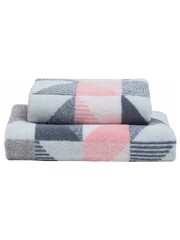 Fusion Pink 100% Cotton Hendra Jacquard Towel - Image 3 of 3