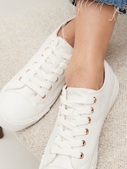 White Wide Fit Forever Comfort® Patent Baseball Trainers - Image 3 of 7