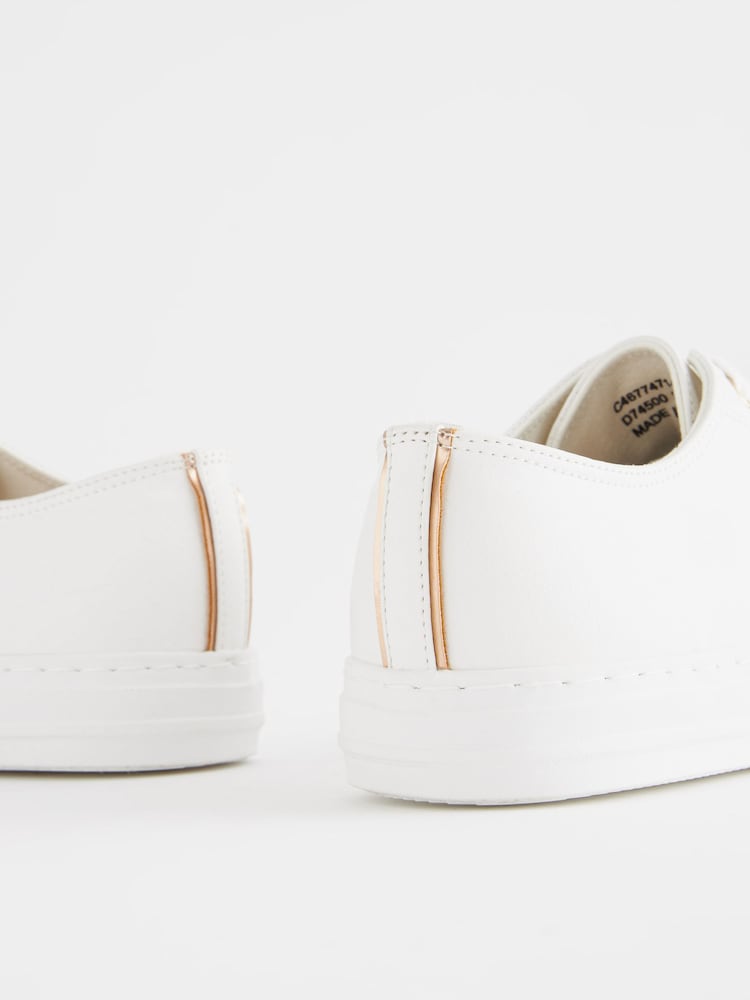 White Wide Fit Forever Comfort® Patent Baseball Trainers - Image 7 of 7