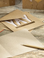 6 Pack Brown Craft Birthday Cards - Image 3 of 3