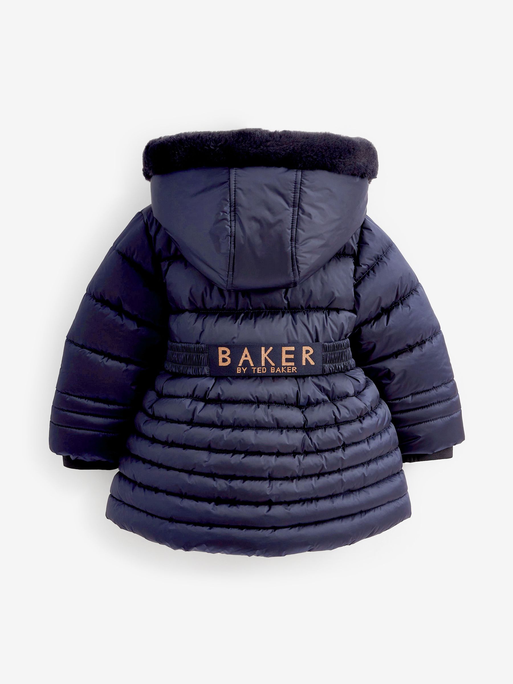 Buy Baker by Ted Baker Shower Resistant Navy Skirted Coat With Mittens from Next Luxembourg