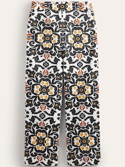 Boden Black Printed Crop Trousers - Image 5 of 5