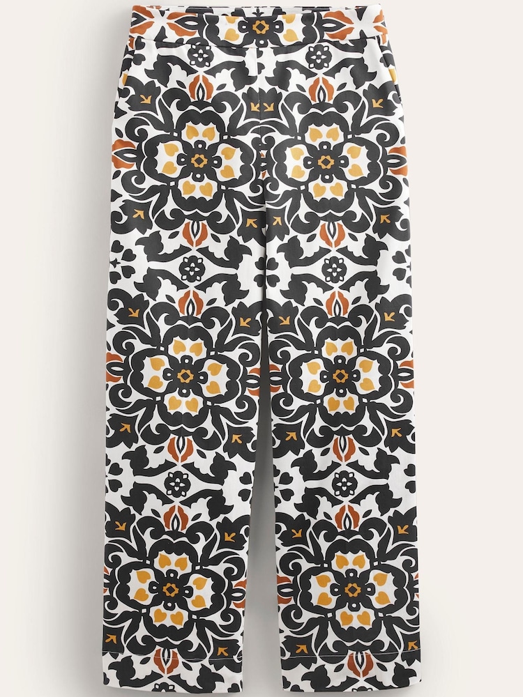 Boden Black Printed Crop Trousers - Image 5 of 5 Boden Black Printed Crop Trousers - Image 5 of 5