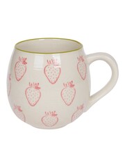 Sophie Allport Natural Patterned Strawberries Stoneware Mug - Image 1 of 1
