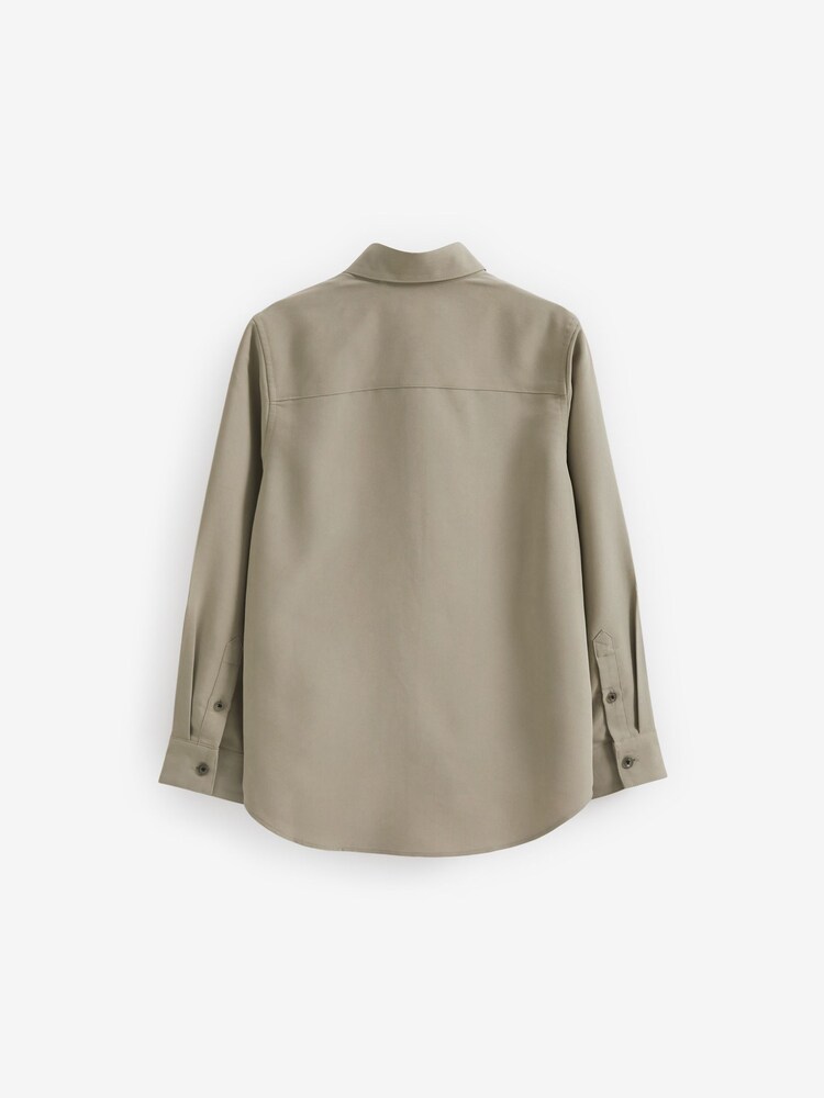Khaki Green Soft Touch Smart Long Sleeve Shirt (3-16yrs) - Image 2 of 2