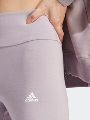 adidas Purple Sportswear Essentials High-Waisted Logo Leggings - Image 3 of 4