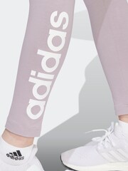 adidas Purple Sportswear Essentials High-Waisted Logo Leggings - Image 4 of 4