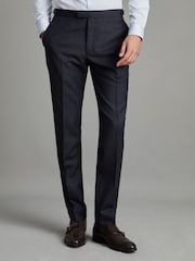 Pantalones de lana, corte slim con textura Dunn de Reiss - Imagen 1 de 7