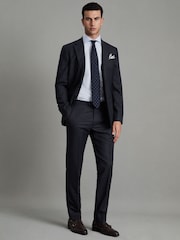 Pantalones de lana, corte slim con textura Dunn de Reiss - Imagen 3 de 7