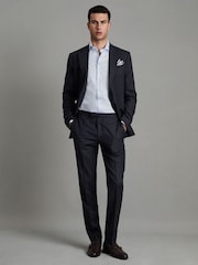 Pantalones de lana, corte slim con textura Dunn de Reiss - Imagen 7 de 7