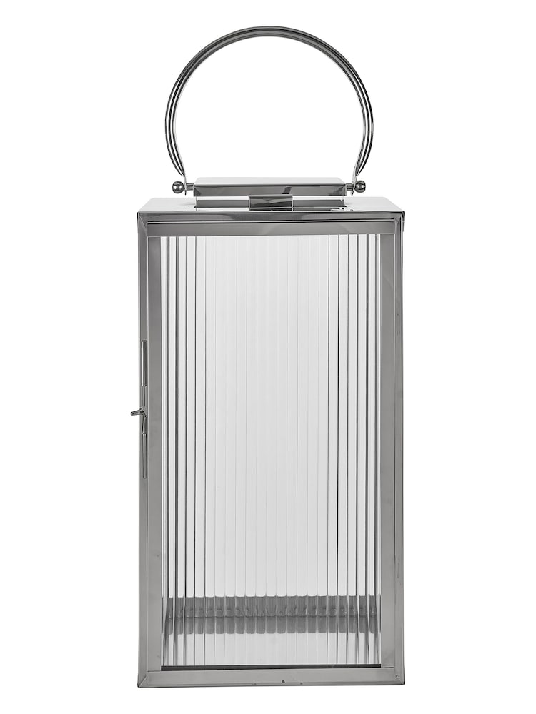 Pacific Silver/White Shiny Nickel Large Square Lantern - Image 2 of 4
