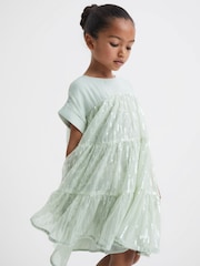 Reiss Sage Luci 9-12 yrs Sequin Tiered Dress - Image 1 of 6