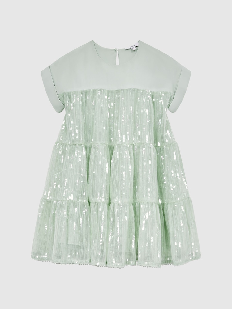 Reiss Sage Luci 9-12 yrs Sequin Tiered Dress - Image 2 of 6
