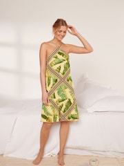 Grün/Tropisches Blattmuster - Trägerkleid mit Print - Bild 1 von 5