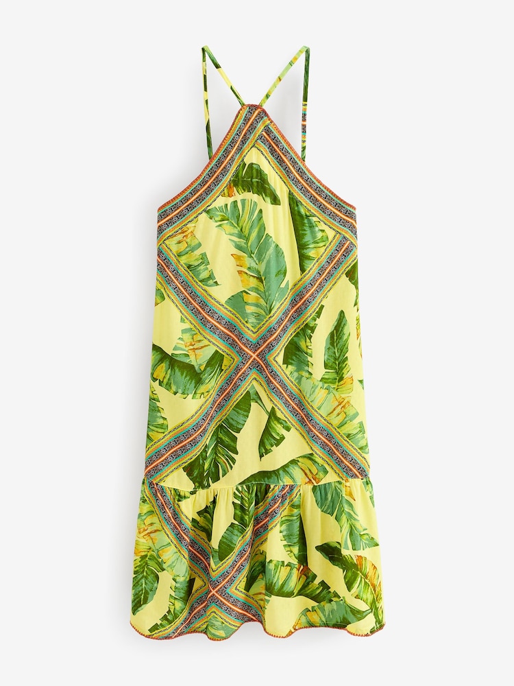 Grün/Tropisches Blattmuster - Trägerkleid mit Print - Bild 5 von 5