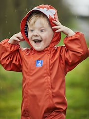 JoJo Maman Bébé Rust Fox Cosy Waterproof Puddlesuit - Image 4 of 5