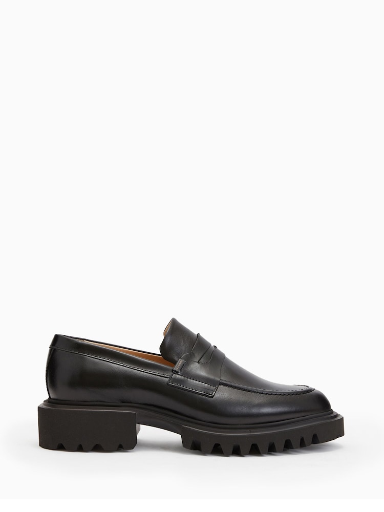 AllSaints Black Lola Loafers - Image 2 of 6