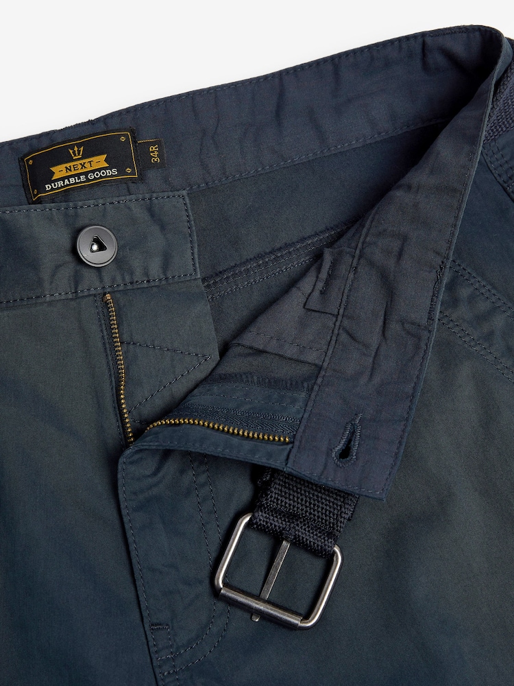 Granatowy - Belted Tech Cargo Trousers - Image 10 of 12