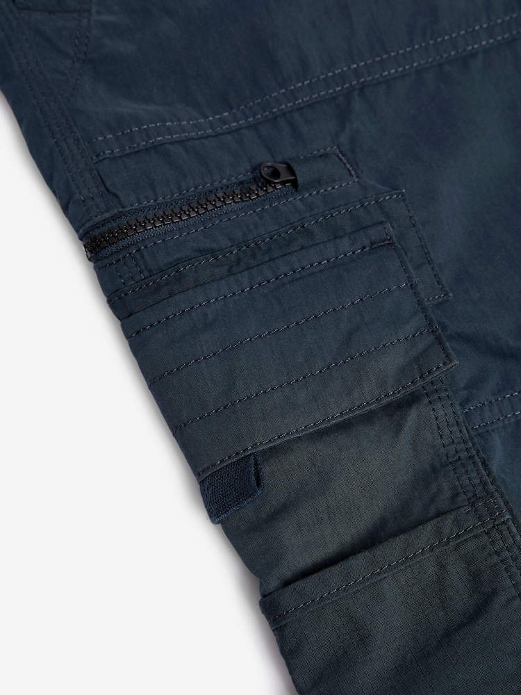 Granatowy - Belted Tech Cargo Trousers - Image 11 of 12