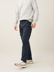 Navy Blue Relaxed Fit Belted Tech Cargo Trousers - Image 3 of 12