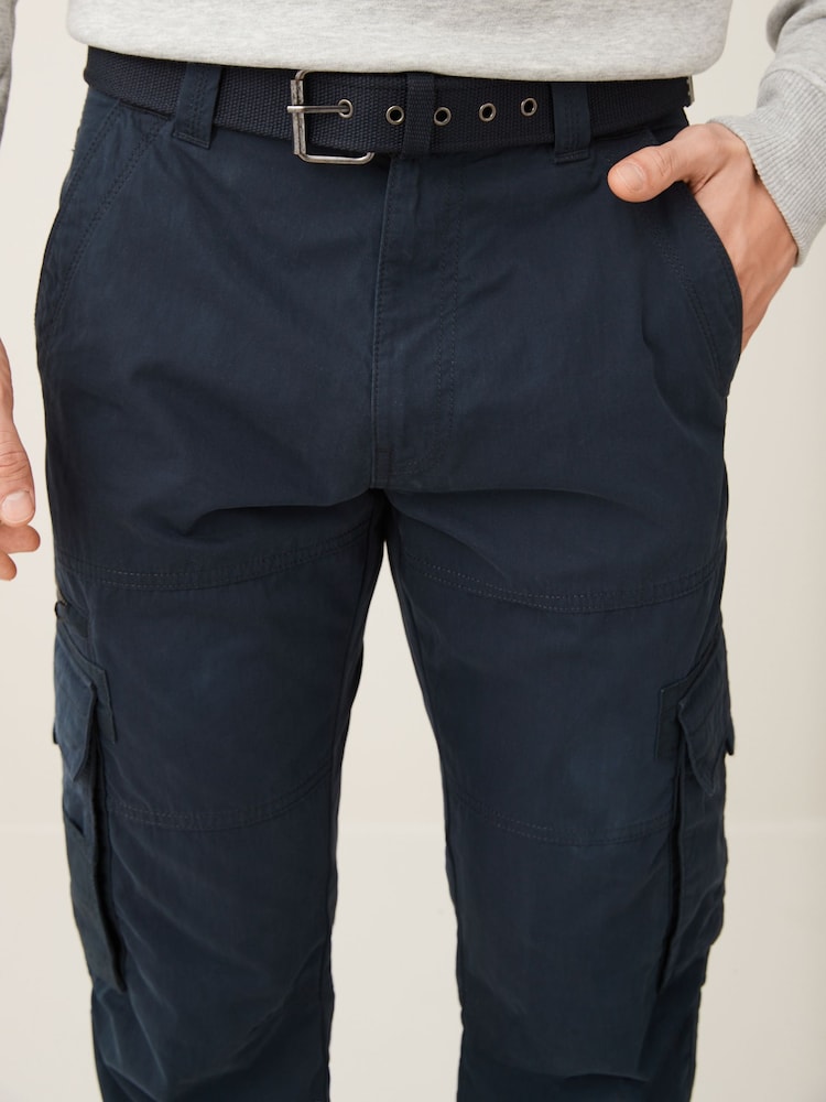 Granatowy - Belted Tech Cargo Trousers - Image 5 of 12
