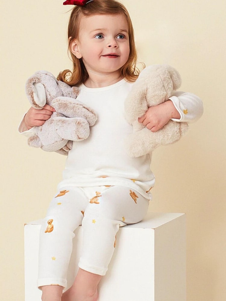 Babbico Pyjama Teddy Bear Imprimé 100% coton blanc - Image 4 of 6