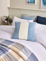 Blue 50 x 50cm Rocco Stripe Indoor/Outdoor Cushion - Image 1 of 4