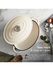 Barbary & Oak Cream 29cm Foundry Oval Cast Iron Casserole Dish - Image 4 of 8